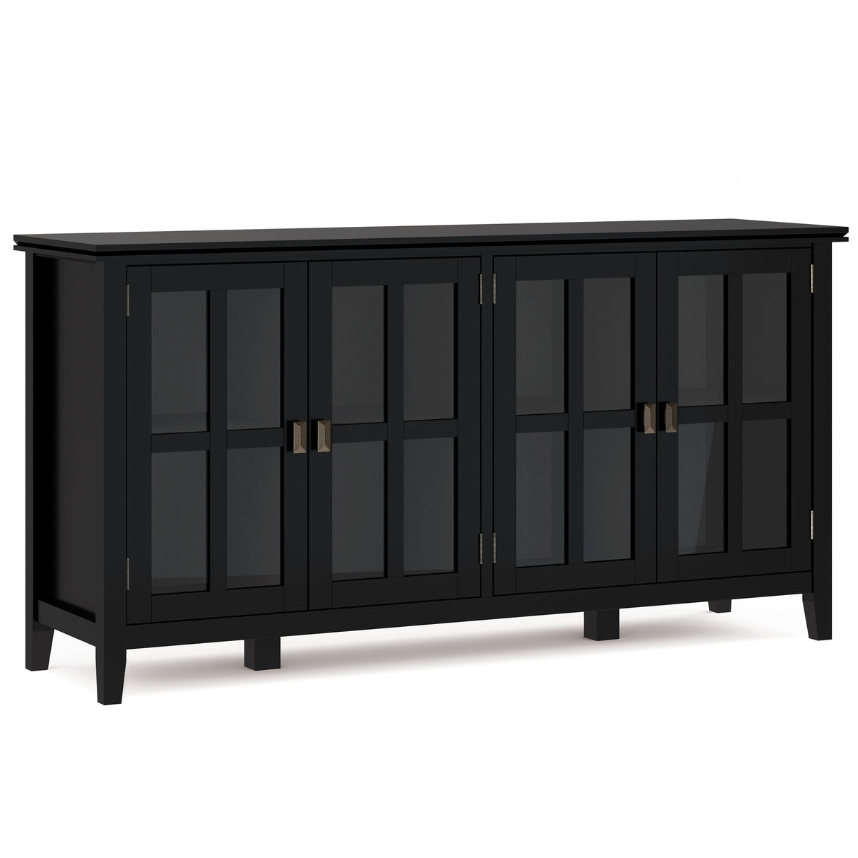 Artisan - Handcrafted Wide 4 Door Storage Cabinet Black by Simpli-Home | Bel Furniture