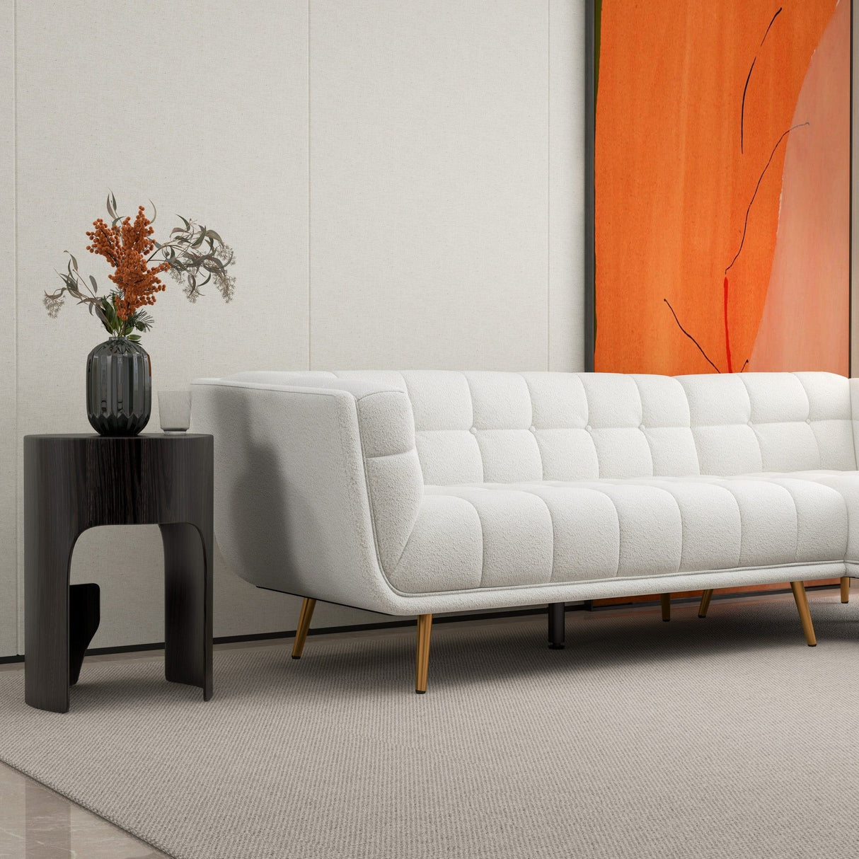 Addison - L Shape Sectional Sofa Tufted