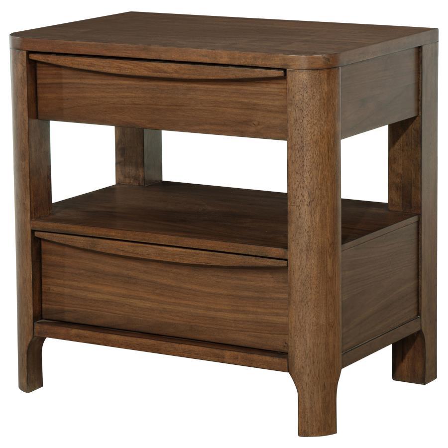 Maderia - 2-Drawer Nightstand Bedside Table - Walnut by Coaster Fine Furniture | Bel Furniture
