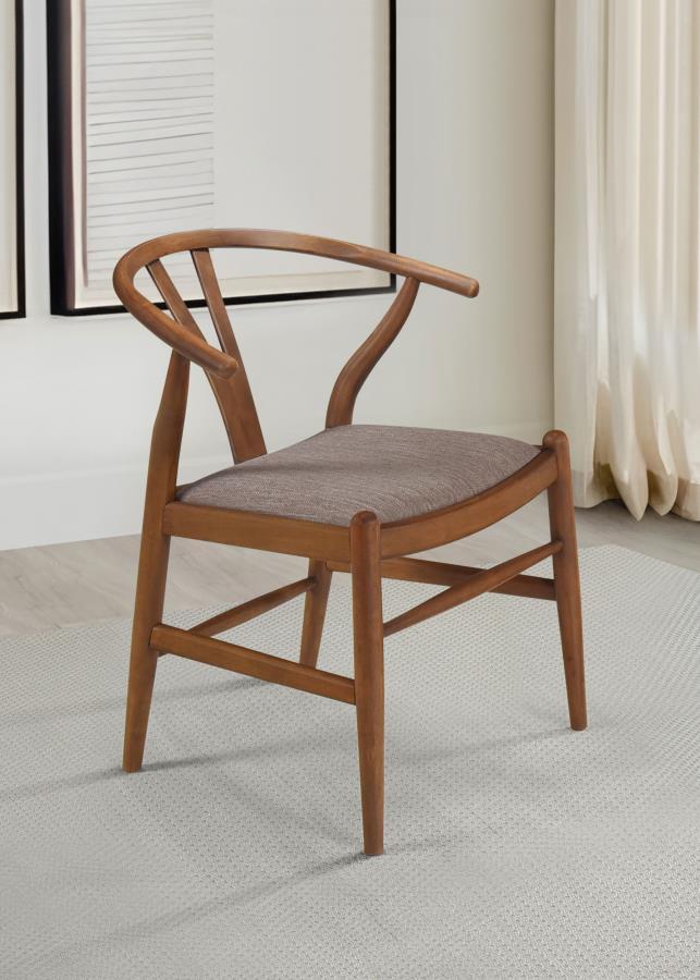 Dinah - Wood Wishbone Dining Side Chair (Set of 2) - Walnut by Coaster Fine Furniture | Bel Furniture