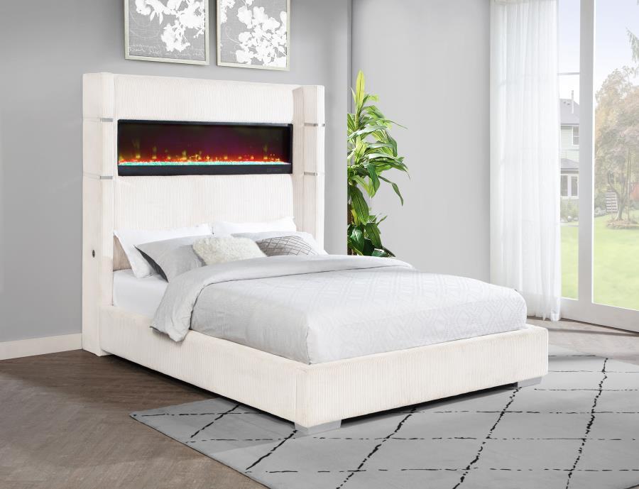 Tisdall - Upholstered Fireplace Bed by Coaster Fine Furniture | Bel Furniture