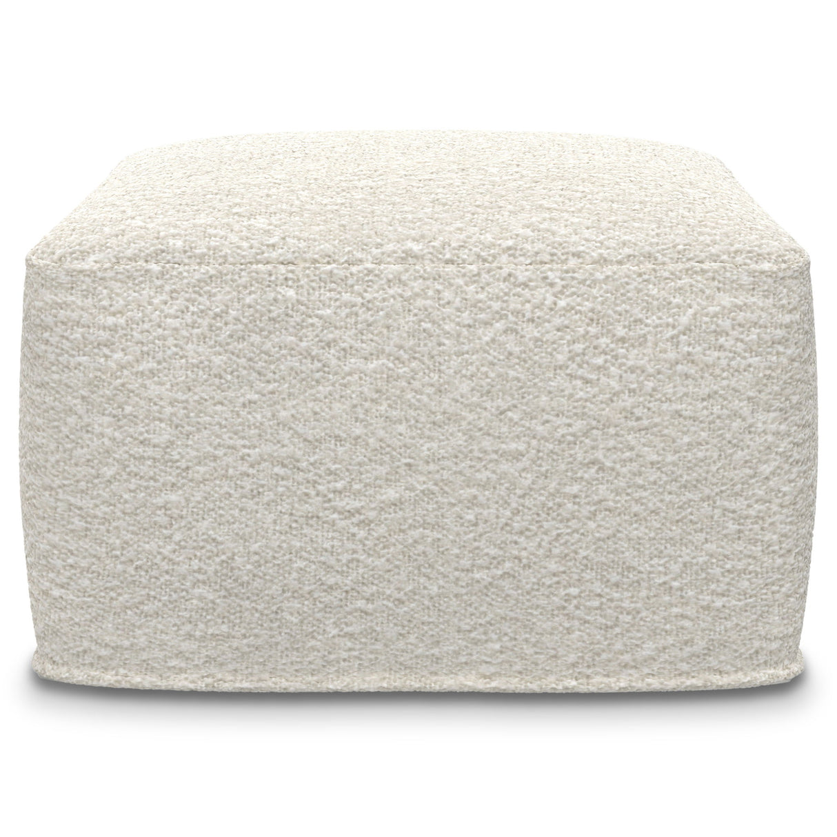 Chantal - Square Pouf - Ivory by Simpli-Home | Bel Furniture