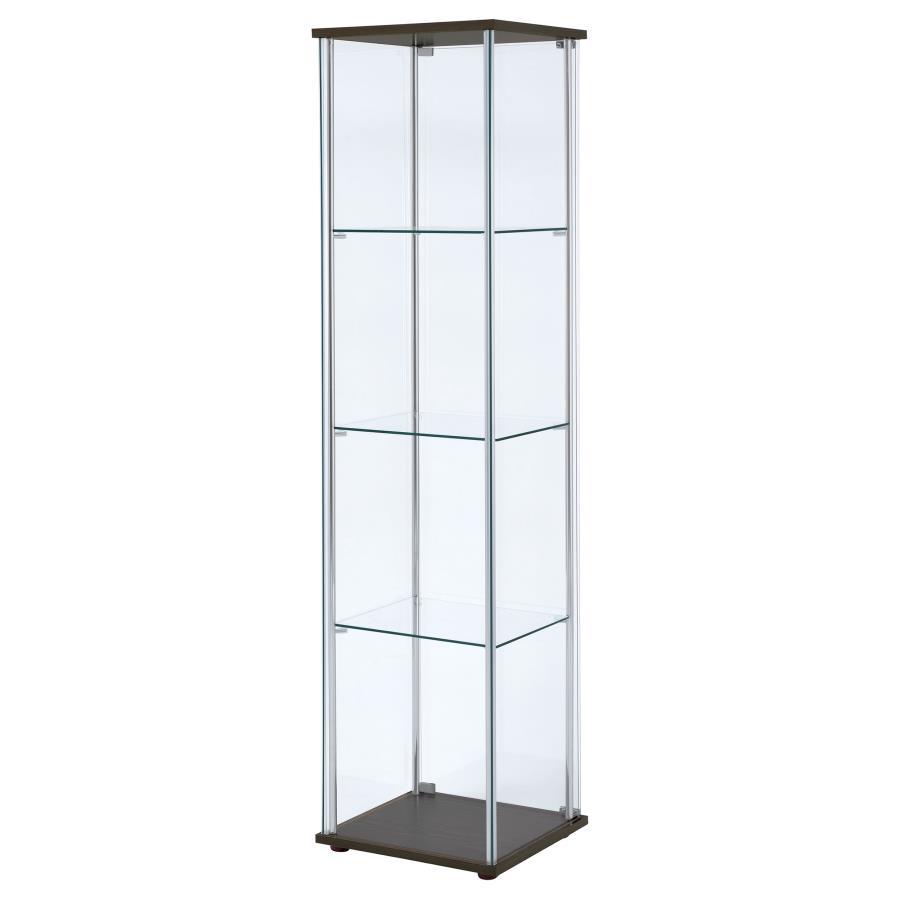 Bellatrix - 4-Shelf Clear Glass Curio Cabinet by CoasterEveryday | Bel Furniture