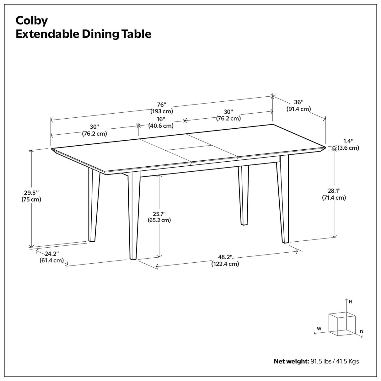 Colby - Dining Table, Contemporary
