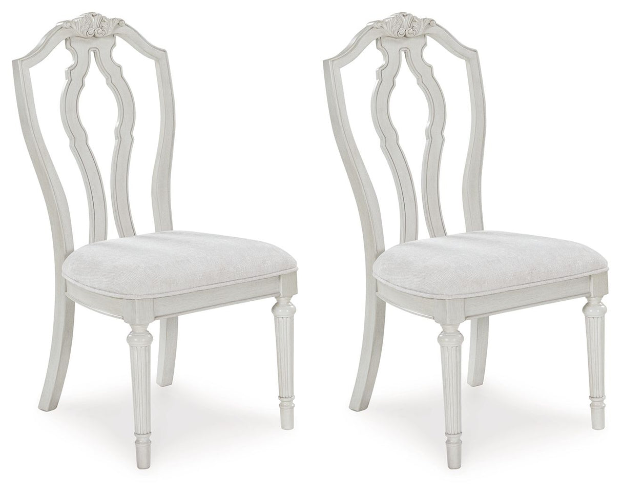 Montelaine - Antique White - Dining Upholstered Side Chair (Set of 2) by Benchcraft® | Bel Furniture
