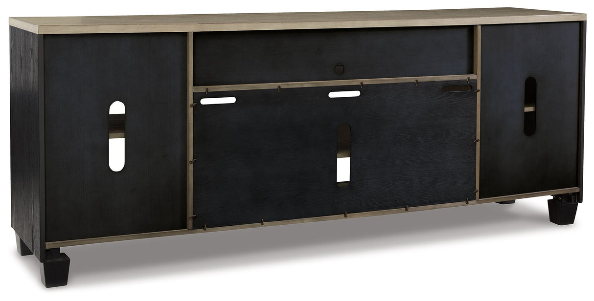 Foyland - Black / Brown - XL TV Stand w/Fireplace Option by Signature Design by Ashley® | Bel Furniture