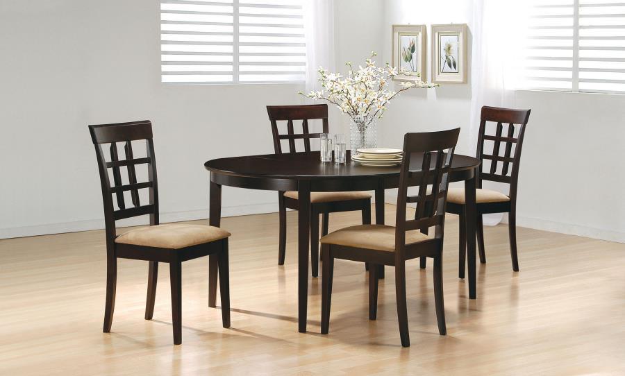 Gabriel - Extension Leaf Dining Table Set Dark Brown 5 Pc. Table, 4 Chairs by Coaster Fine Furniture | Bel Furniture