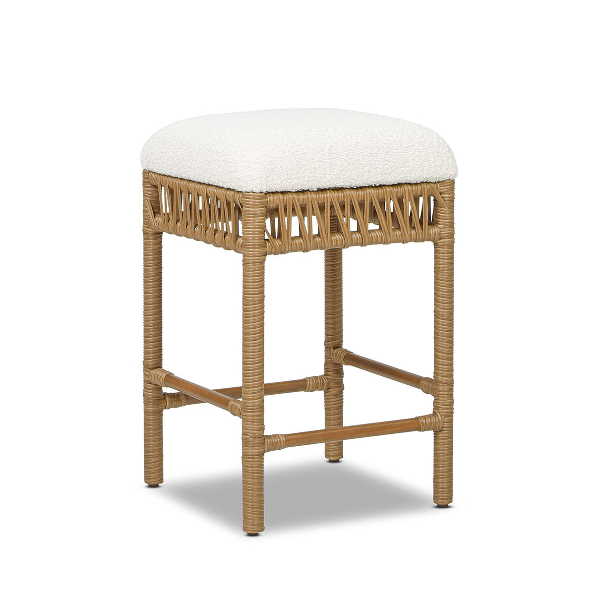 Lucia - Backless Upholstered Counter Stool With Frame - Ivory White by Jennifer Taylor Home | Bel Furniture