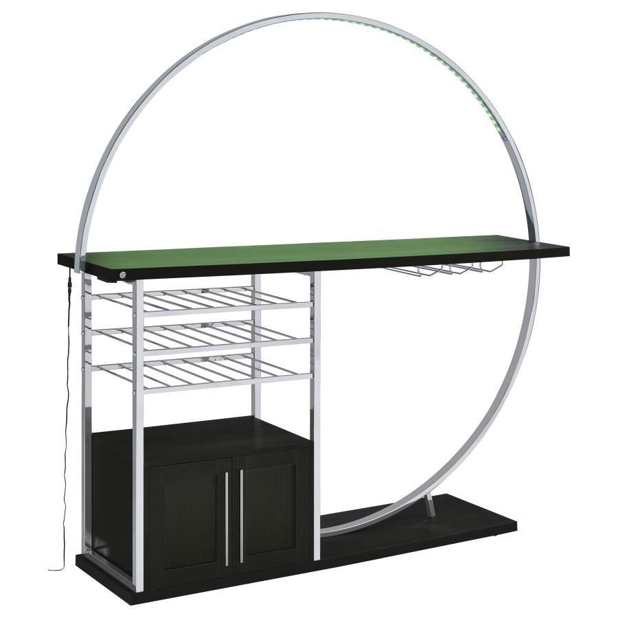 Risley - 2-Door Circular LED Home Bar With Wine Storage by Coaster Fine Furniture | Bel Furniture