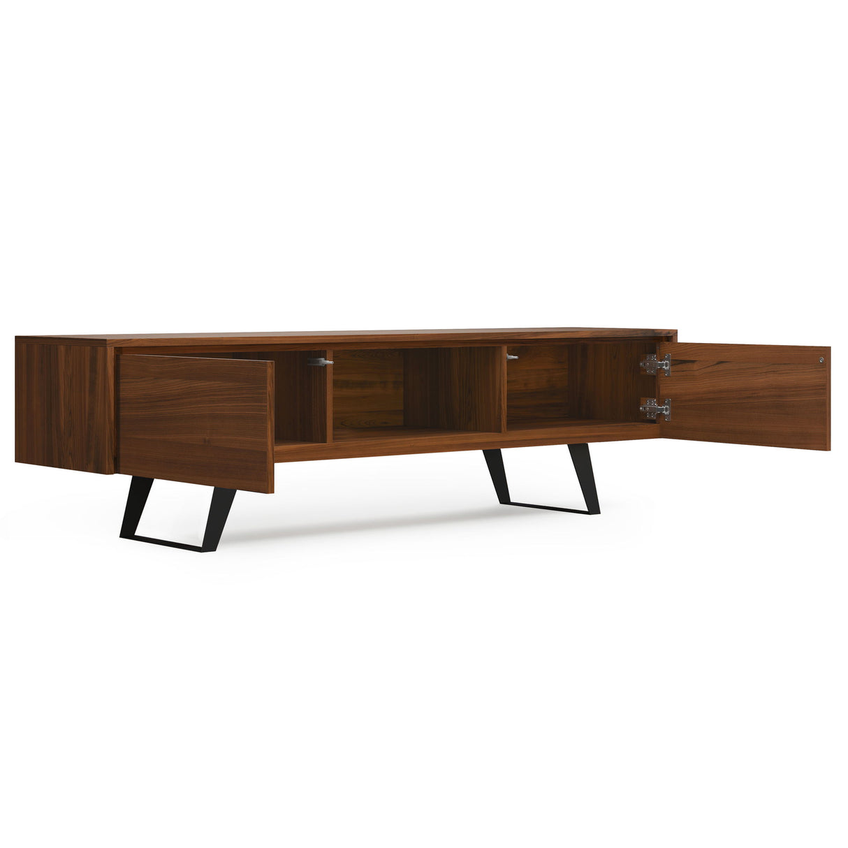 Lowry - Handcrafted TV Media Stand - Walnut by Simpli-Home | Bel Furniture