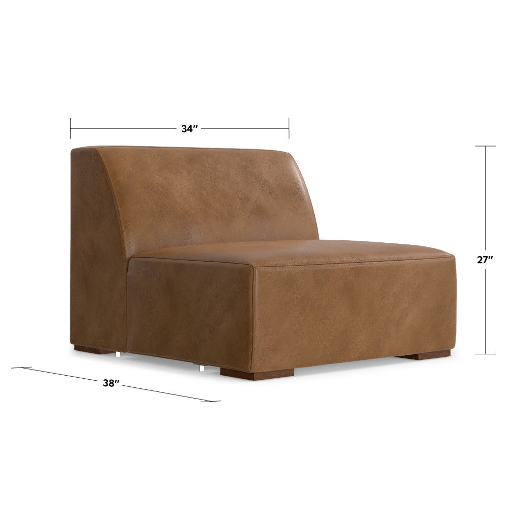 Rex - Center Sofa Module - Brown by Simpli-Home | Bel Furniture