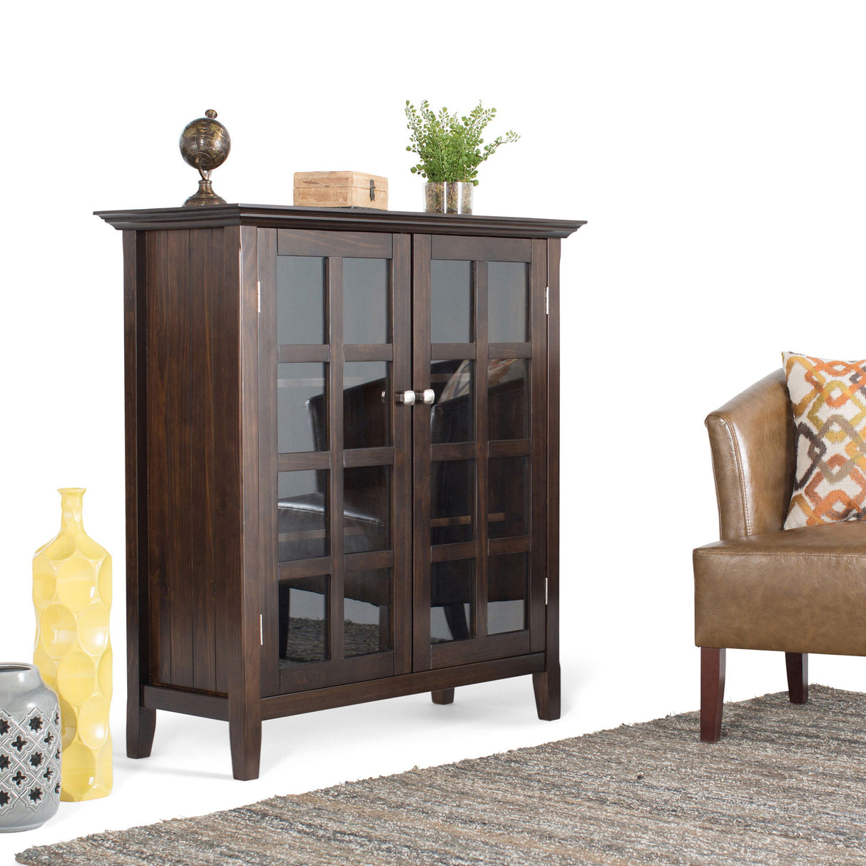 Acadian - Medium Storage Cabinet, Handcrafted by Simpli-Home | Bel Furniture