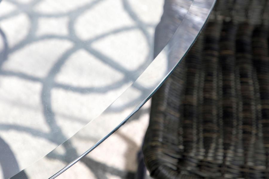 Aviano - 5 Piece Round Glass Top Dining Table Set - Gummetal by Coaster Fine Furniture | Bel Furniture