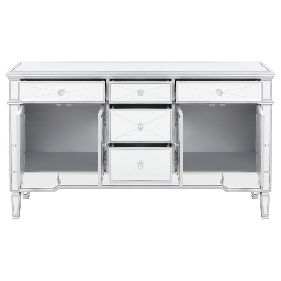 Duchess - 5-Drawer Mirrored Storage Accent Cabinet - Silver by CoasterElevations | Bel Furniture