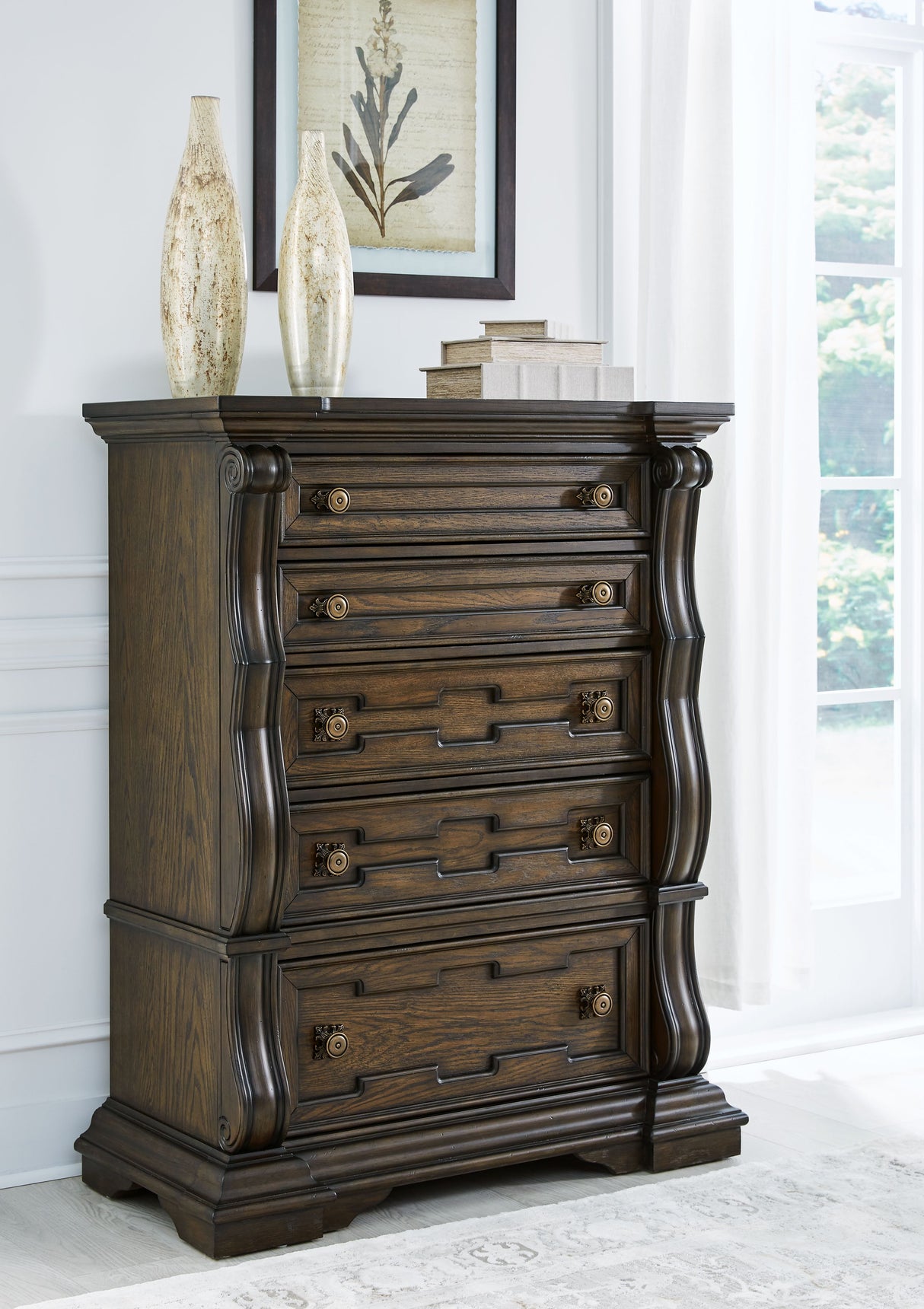 Maylee - Dark Brown - Five Drawer Chest by Signature Design by Ashley® | Bel Furniture