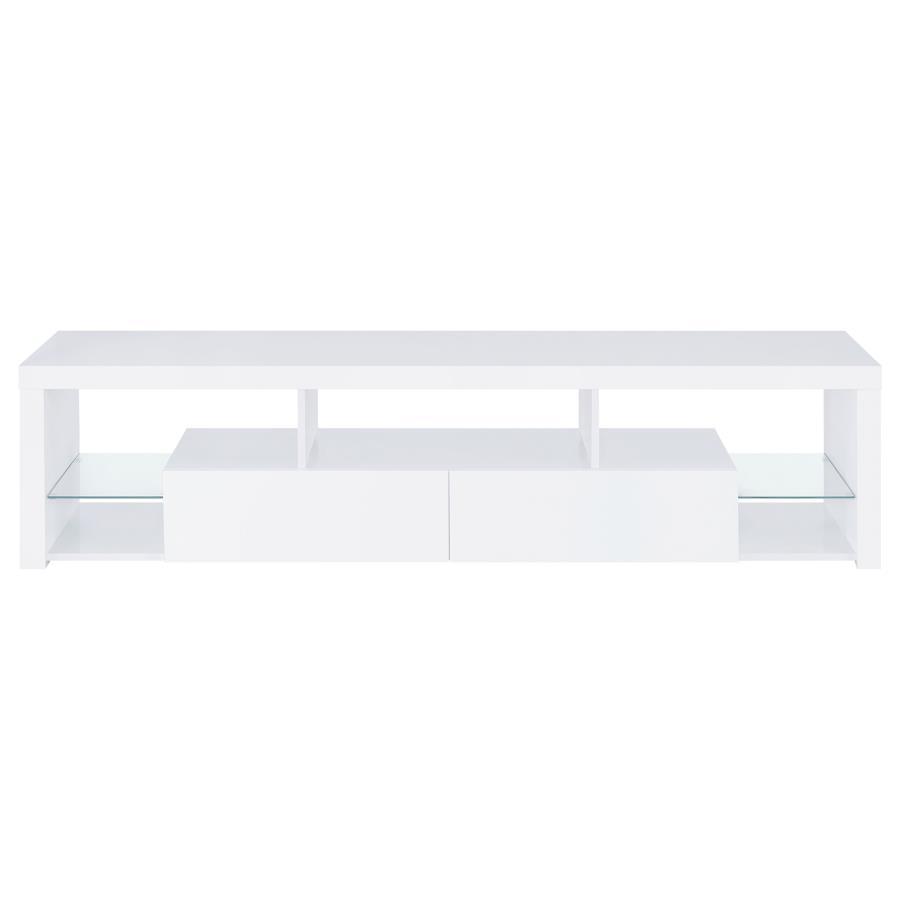 Jude - 2-Drawer Engineered Wood TV Stand - High Gloss White by Coaster Fine Furniture | Bel Furniture