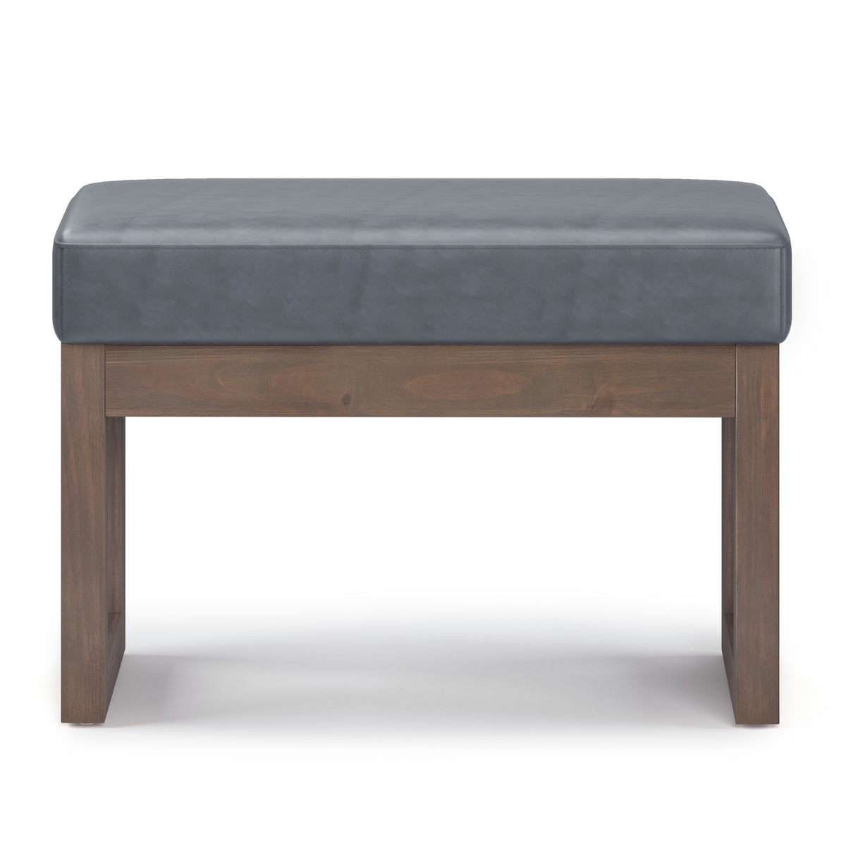 Milltown - Footstool Small Ottoman Bench - Dark Gray - Faux Leather