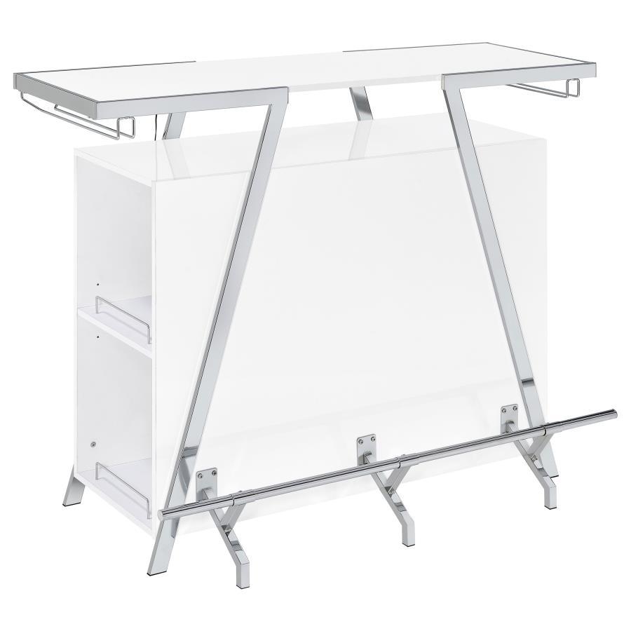 Araceli - Freestanding LED Home Bar Cabinet - White High Gloss by Coaster Fine Furniture | Bel Furniture