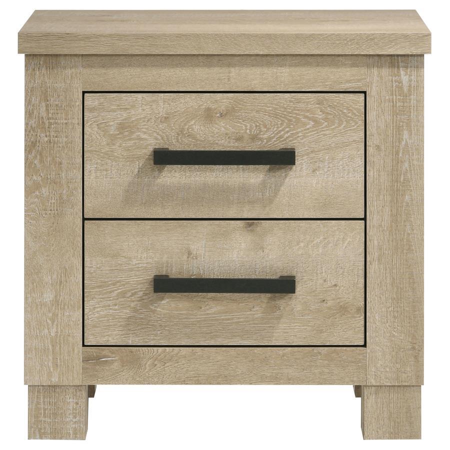 Oakglen - 2-Drawer Nightstand Bedside Table - Weathered Oak by Coaster Fine Furniture | Bel Furniture