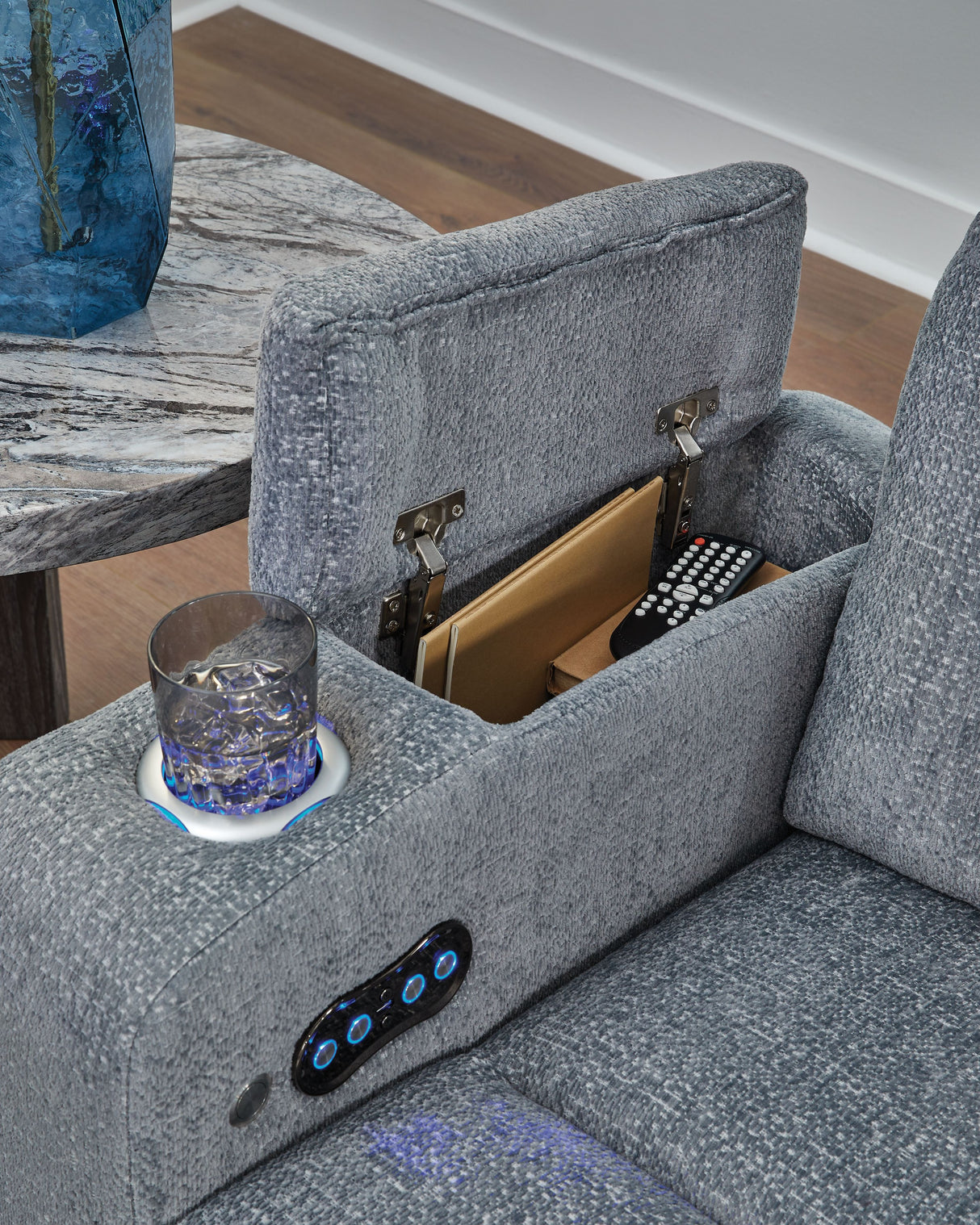 Studio Cave - Steel - Power Recliner by Signature Design by Ashley® | Bel Furniture