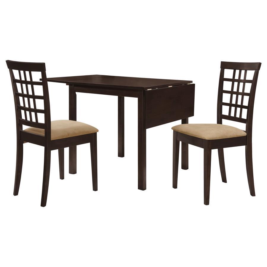 Kelso - 3 Piece Drop Leaf Dining Table Set - Cappuccino by CoasterEveryday | Bel Furniture