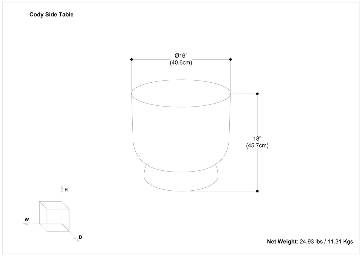 Cody - Cast Aluminum Side Table - Bronze by Simpli-Home | Bel Furniture