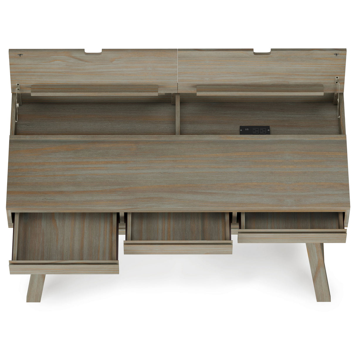 Bowman - Flip Up Desk - Distressed Gray by Simpli-Home | Bel Furniture