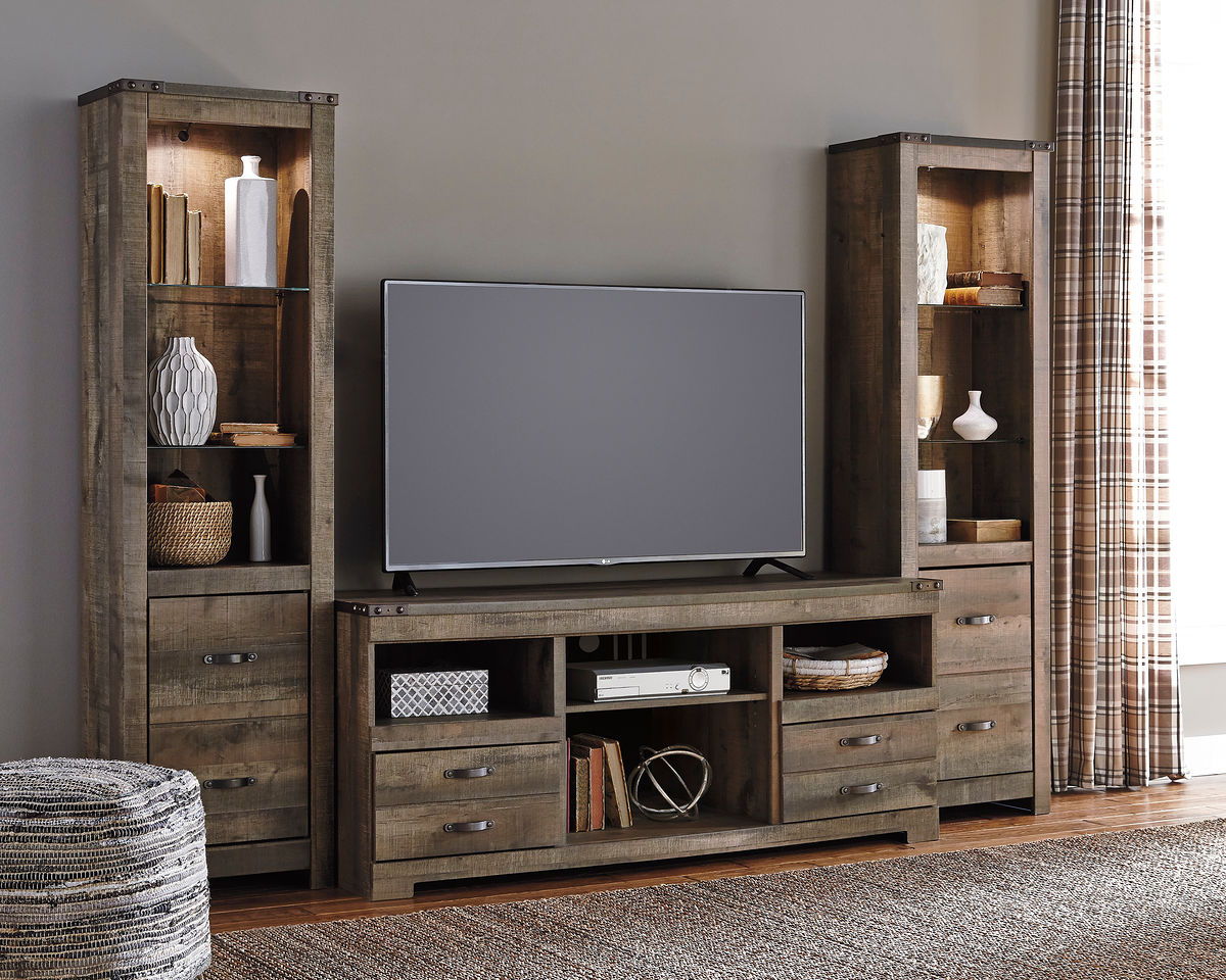 Trinell - Entertainment Center Dark Brown 3 Pc. - Entertainment Center - 63" TV Stand by Signature Design by Ashley® | Bel Furniture