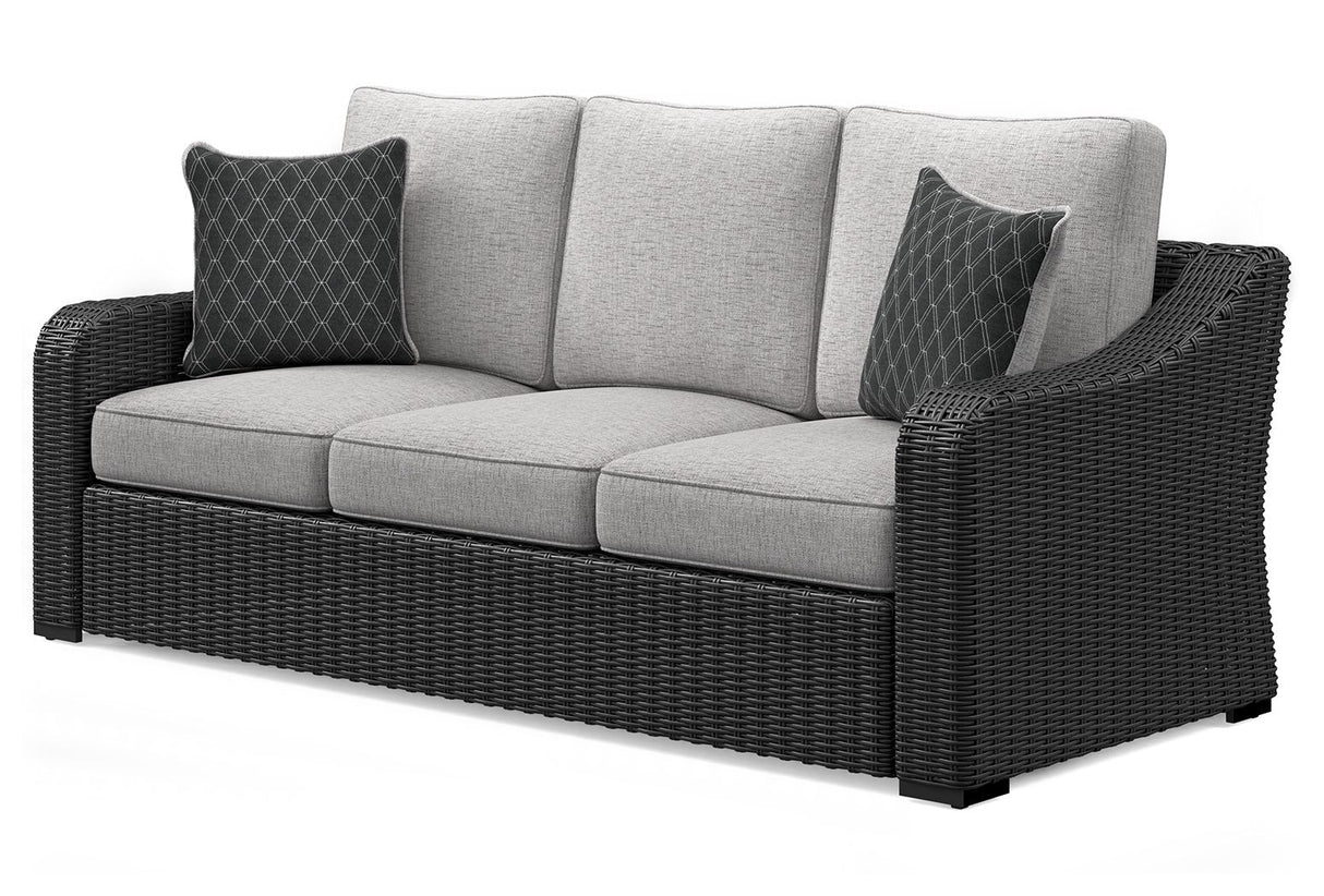 Beachcroft - Sofa With Cushion - Black / Light Gray