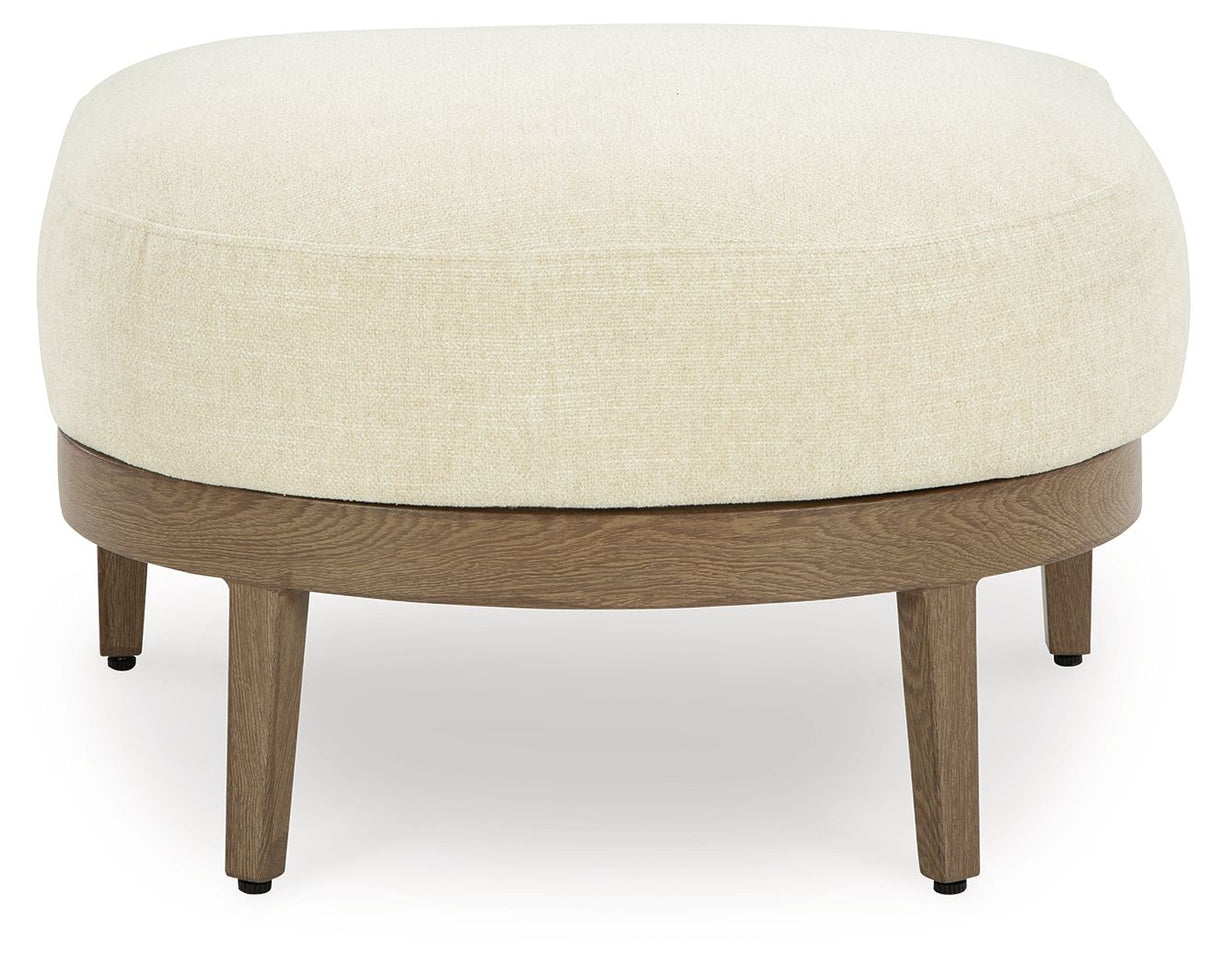 Serene Bay - Dark Brown / White - Ottoman With Cushion by Signature Design by Ashley® | Bel Furniture