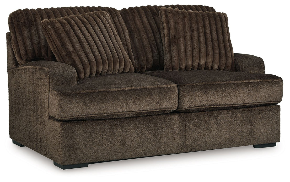 Aylesworth - Chocolate - Loveseat by Benchcraft® | Bel Furniture