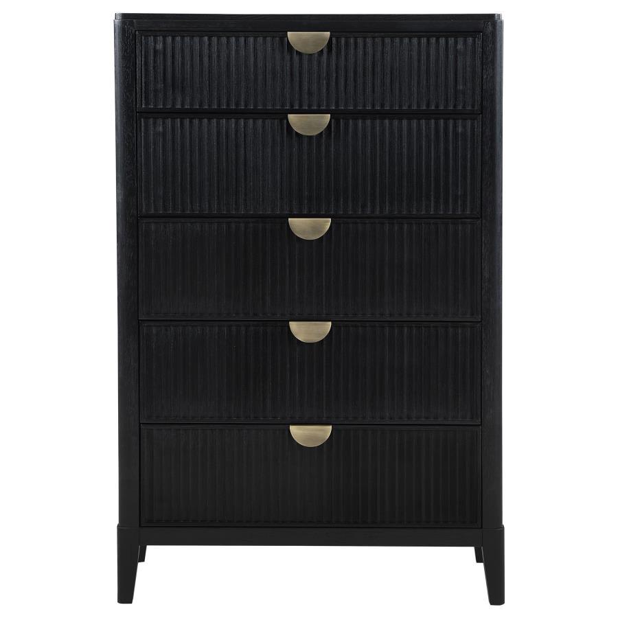 Brookmead - 5-Drawer Bedroom Chest - Black by Coaster Fine Furniture | Bel Furniture