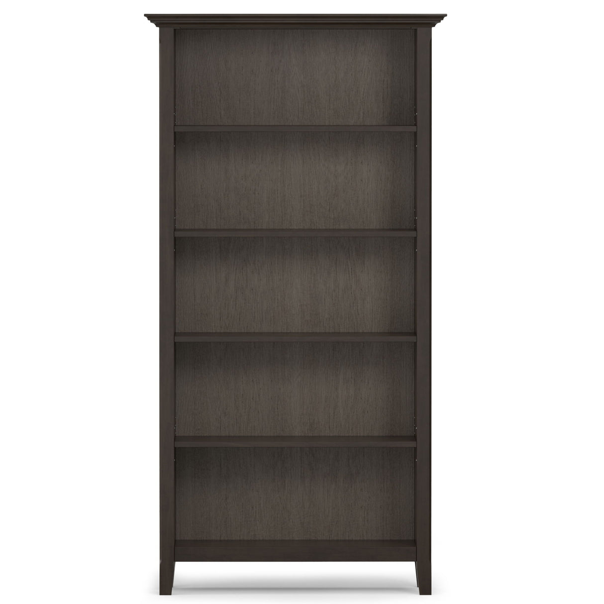 Amherst - Transitional 5 Shelf Bookcase - Brown by Simpli-Home | Bel Furniture