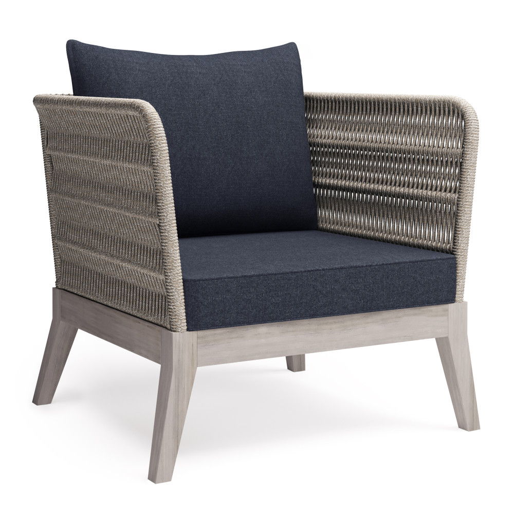 Santiago - Outdoor Conversation Chair - Slate Gray by Simpli-Home | Bel Furniture