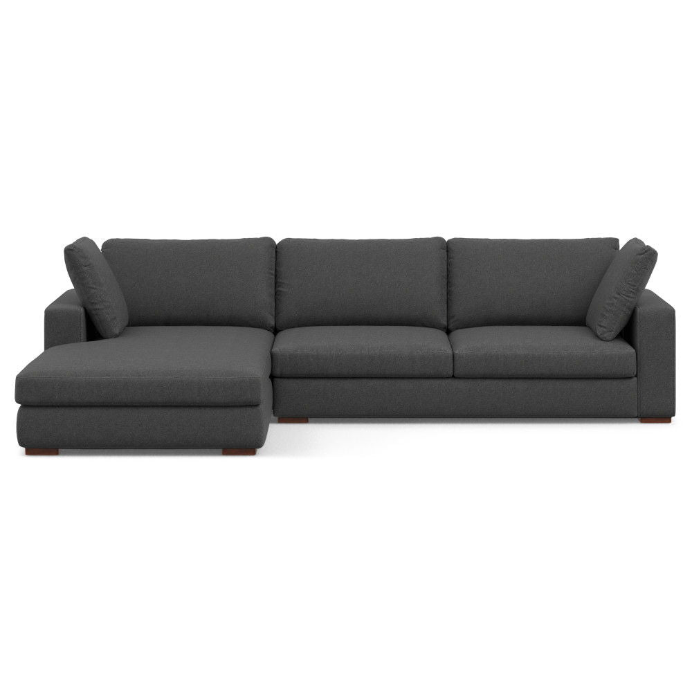 Charlie - Upholstered Deep Seater Sectional Sofa Dark Gray Left Arm Facing by Simpli-Home | Bel Furniture
