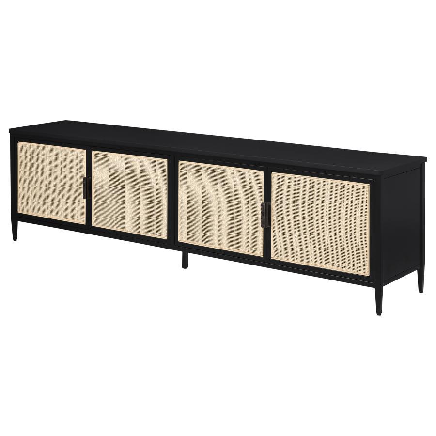 Amherst - 4-Door 78" Metal TV Stand Media Console - Black by Coaster Fine Furniture | Bel Furniture