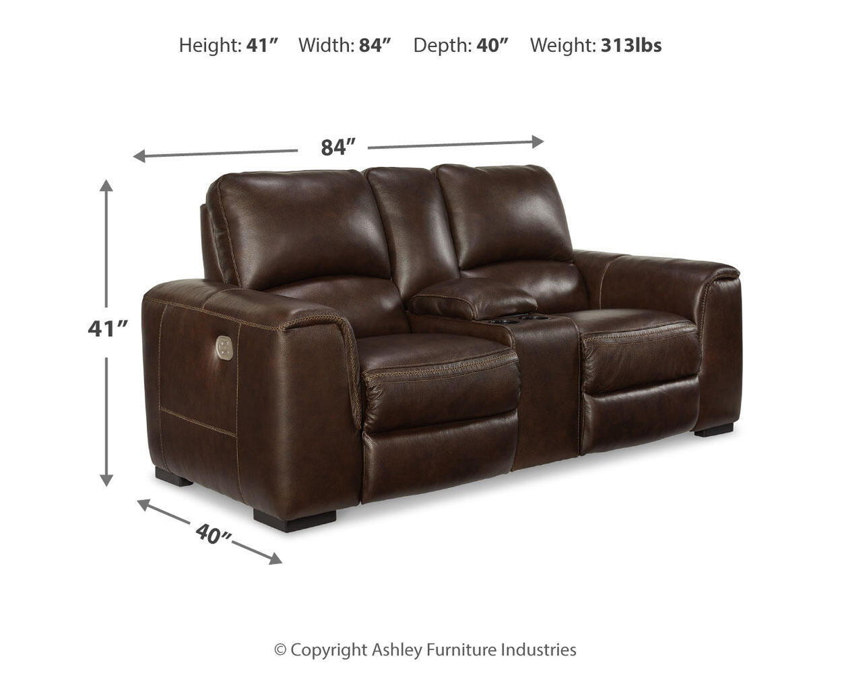 Alessandro - PWR REC Loveseat/Con/Adj HDRST - Walnut