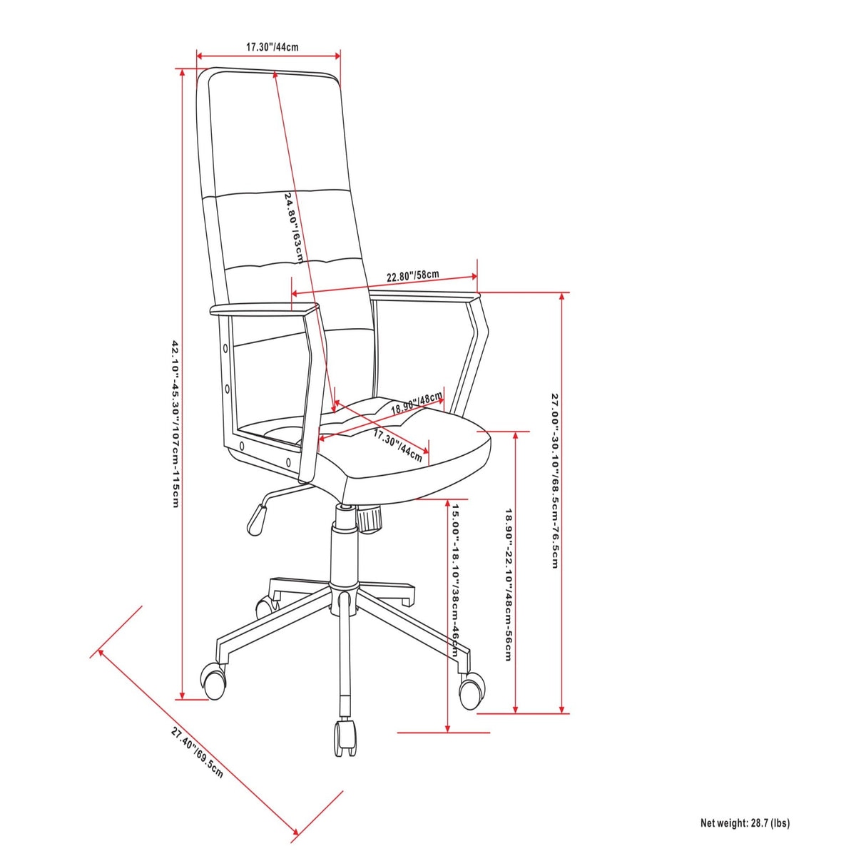 Foley - Swivel Office Chair - Distressed Blue