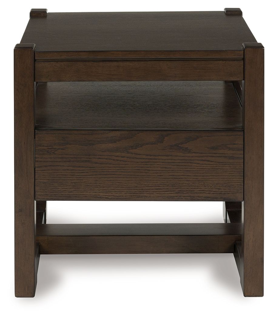 Breckington - Dark Brown - Square End Table by Signature Design by Ashley® | Bel Furniture