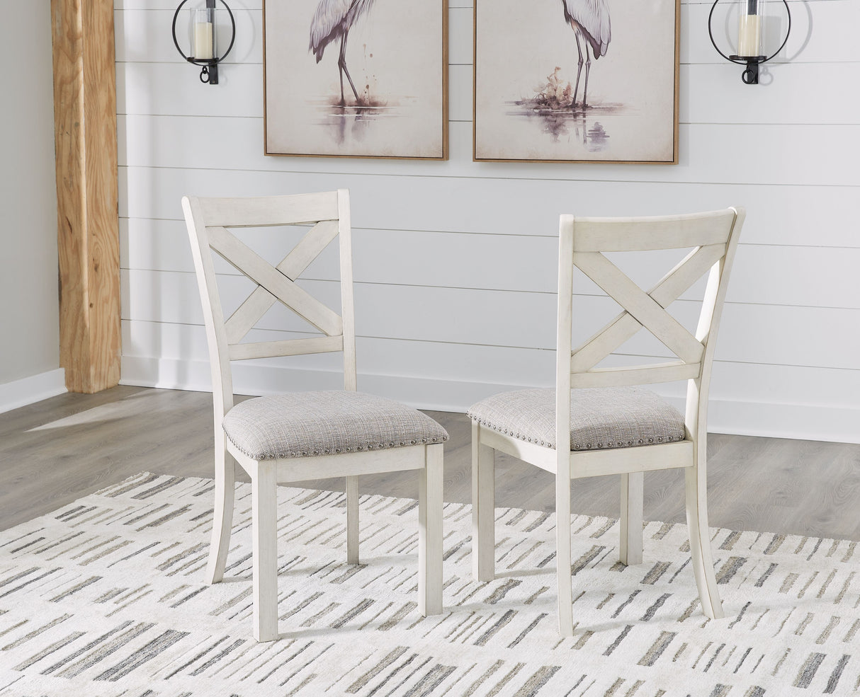 Robbinsdale - Antique White - Dining Upholstered Side Chair (Set of 2) by Signature Design by Ashley® | Bel Furniture