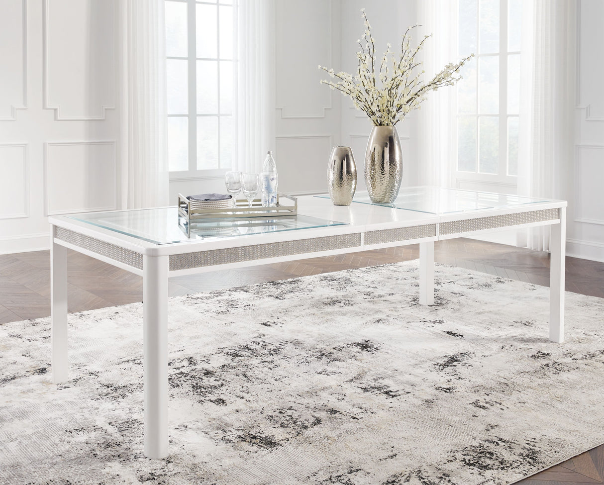 Chalanna - White - Rectangular Dining Room Extension Table by Signature Design by Ashley® | Bel Furniture