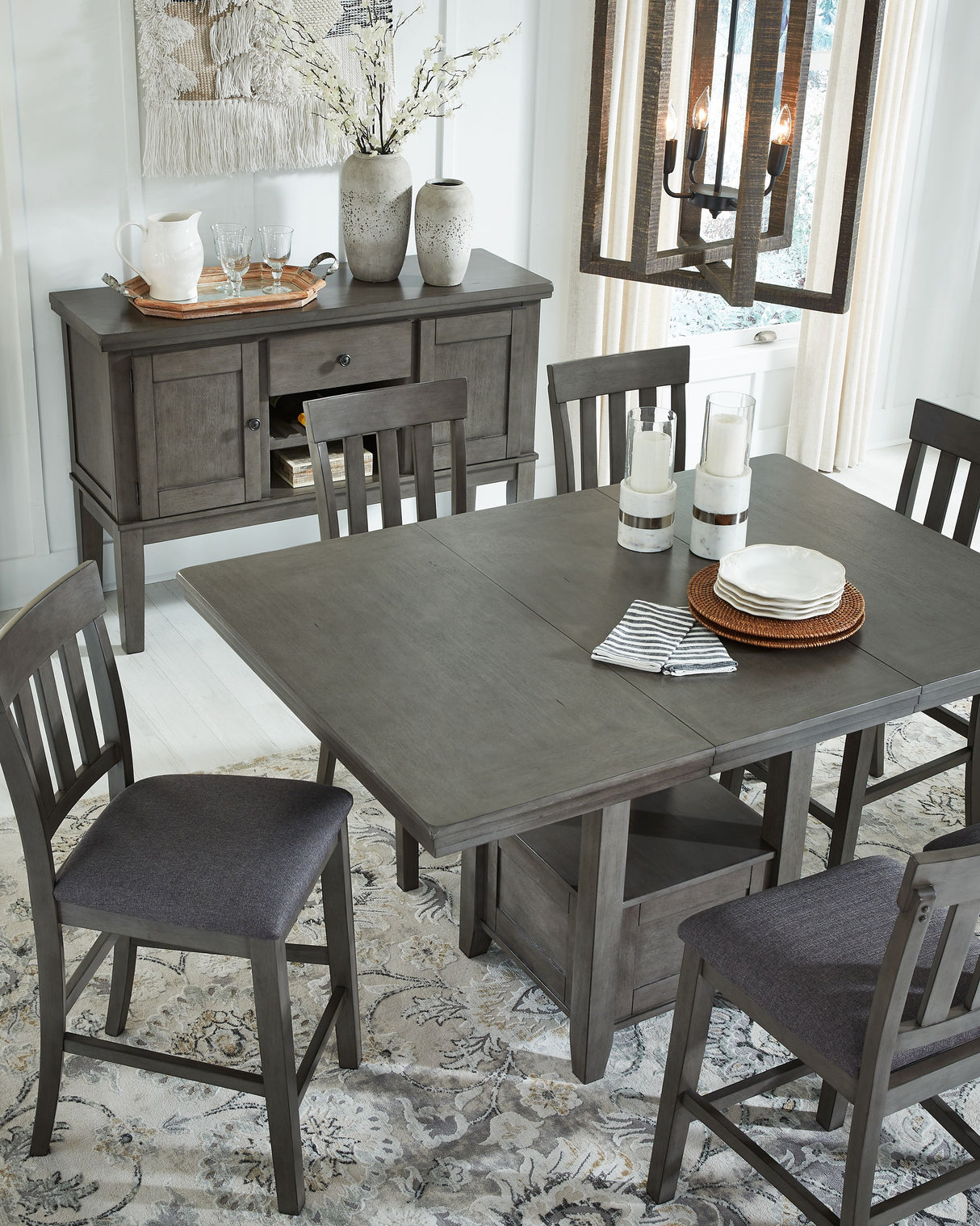 Hallanden - Gray - Rectangular Dining Room Counter Extension Table by Signature Design by Ashley® | Bel Furniture