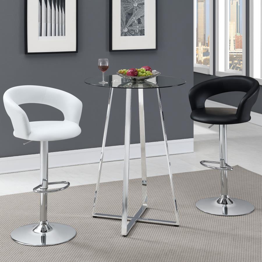 Zanella - Round Glass Top Bistro Bar Table - Chrome by CoasterEveryday | Bel Furniture