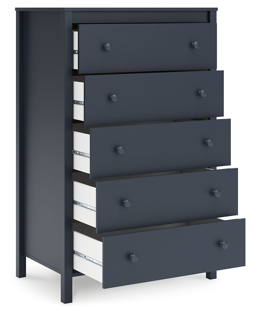 Simmenfort - Navy Blue - Five Drawer Chest by Signature Design by Ashley® | Bel Furniture