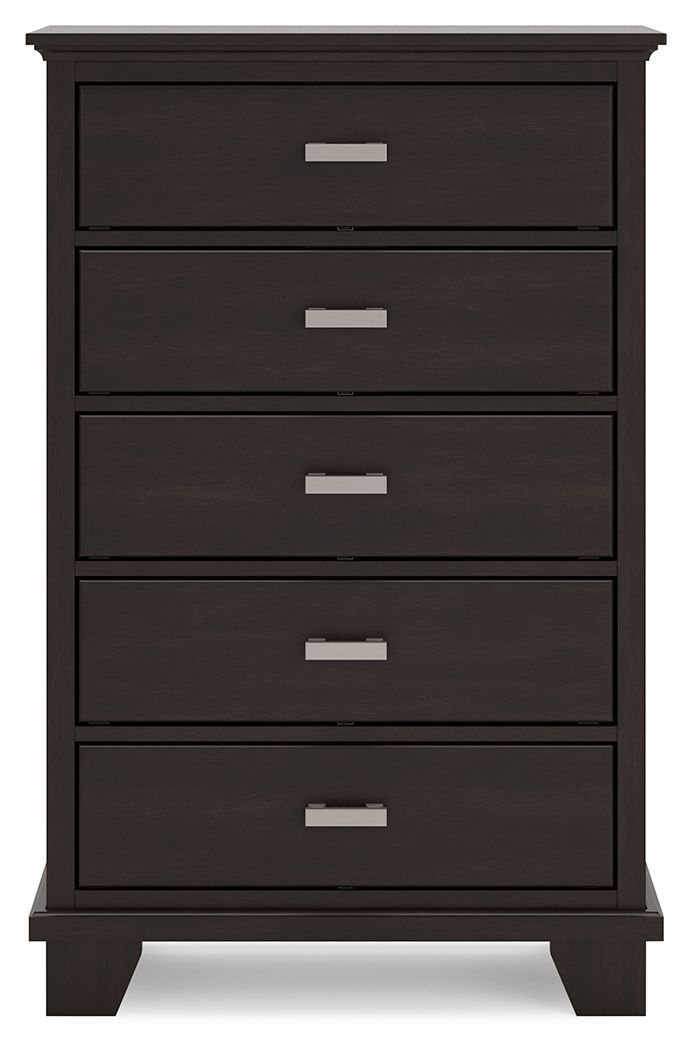 Covetown - Dark Brown - Five Drawer Chest by Signature Design by Ashley® | Bel Furniture