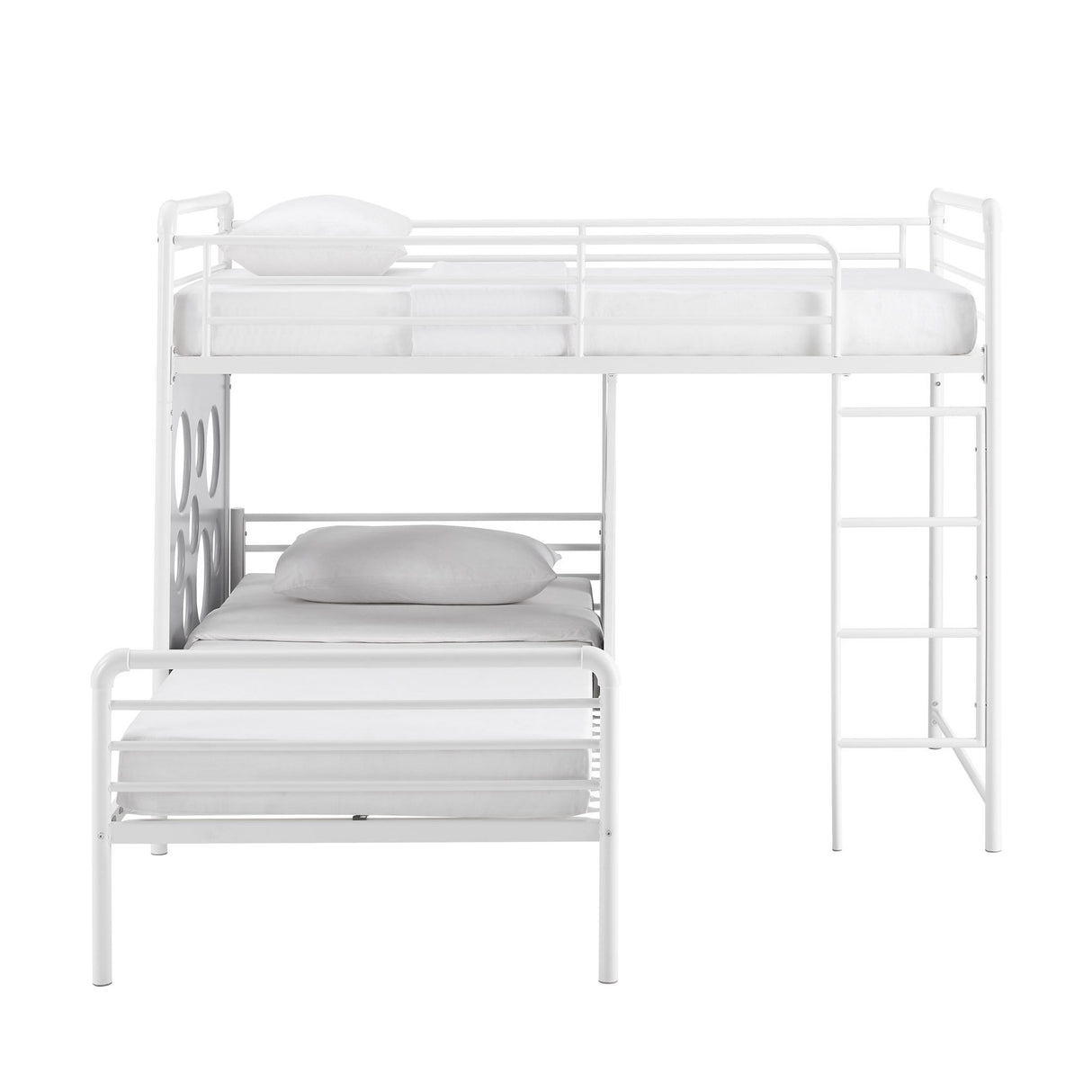 Twin Geo Cutout Colorful L-Shaped Bunk Bed by Walker Edison | Bel Furniture