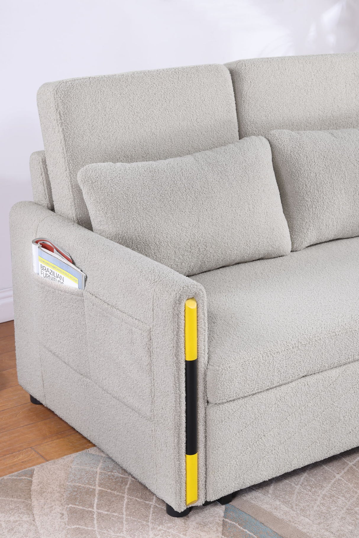 Percy - Teddy Velvet Sleeper Loveseat With Dual-Pull Sleeper Design by Lilola Home | Bel Furniture