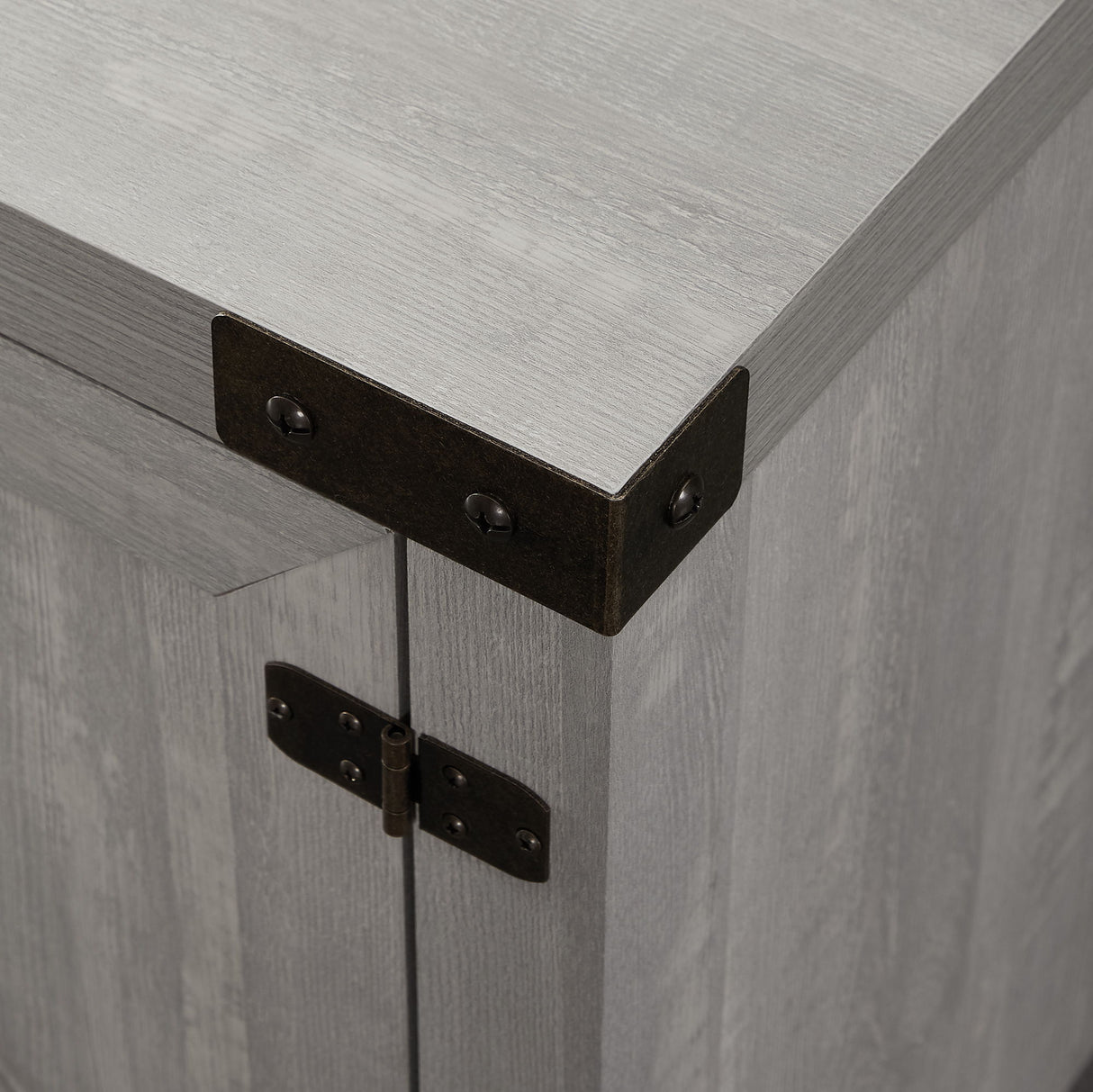 Rustic Farmhouse Double Barn Door 70" TV Stand For 80" TVs With Center Shelves by Walker Edison | Bel Furniture