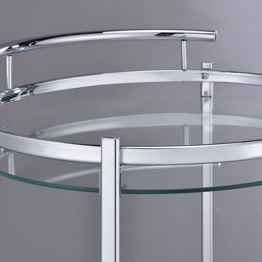 Chrissy - Round Glass Shelf Metal Bar Cart by CoasterEveryday | Bel Furniture