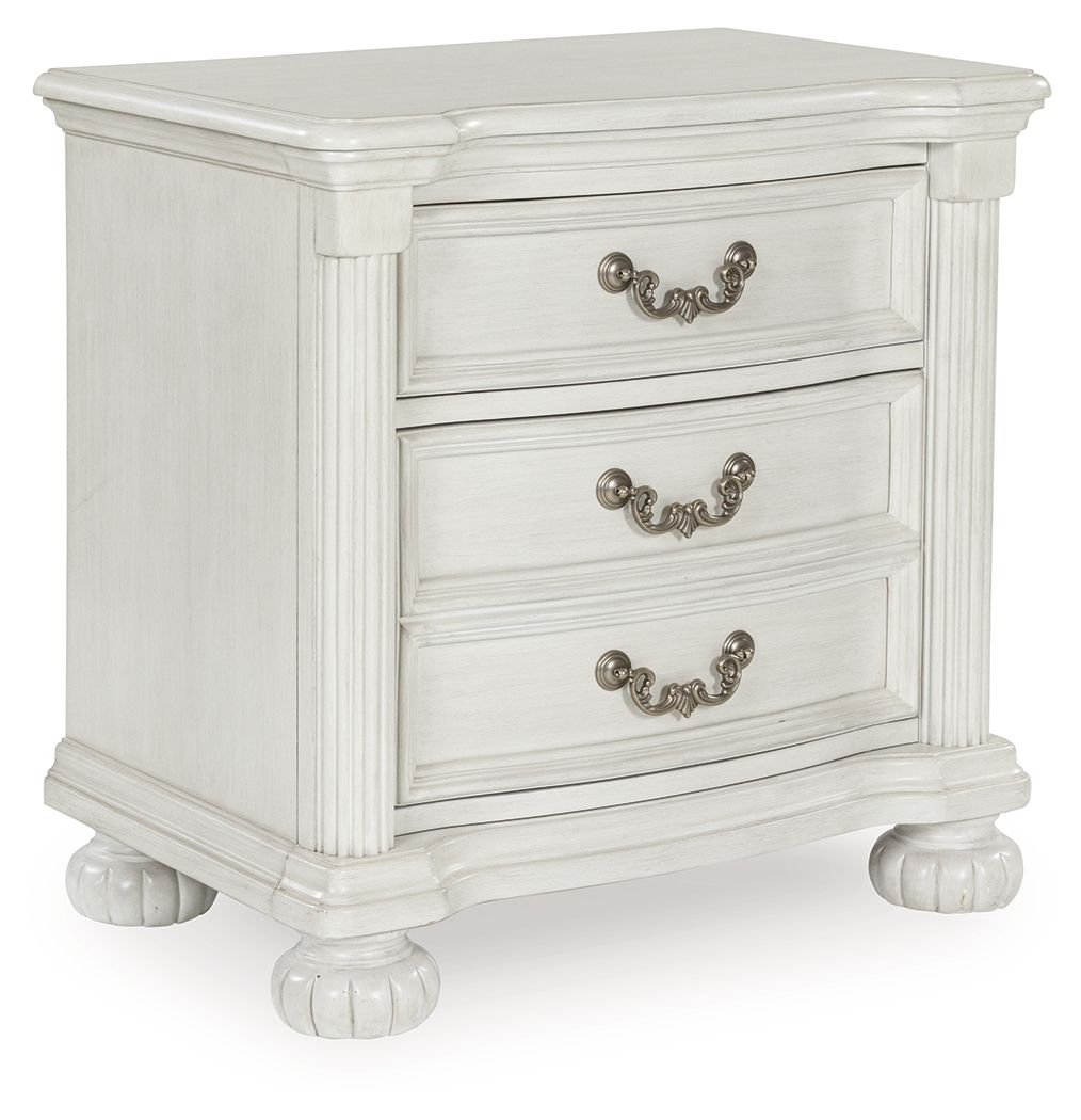 Montelaine - Antique White - Three Drawer Night Stand by Benchcraft® | Bel Furniture